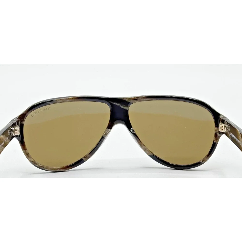 Tom Ford Sunglasses Samuele-02 TF1336 63J Black Horn Pilot Brown Lens 61mm
